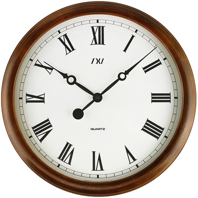 

Wooden Wall Clock Quiet Silent Clock Wood Classic Large Roma Numeral Desktop Clock 16 Inch Needle Battery Operated Clock