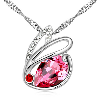 

Austrian Crystal Pendant Rabbit Necklace For Women Fashion Jewelry Anniversary Gift Female High Quality Bijoux .12865