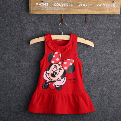 

Kids Baby Girls Lovely Minnie Mouse Cotton Skirts Party Princess Dress For 1-6Y