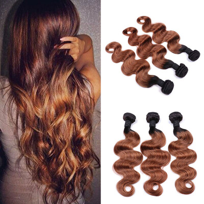 

3 Bundles 7A Brazilian Body Wave Human Hair Ombre 2 Tone Ombre Hair Bundles T1B/30 Brazilian Virgin Hair Body Wave Ombre Weave