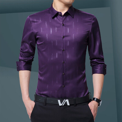 

2017 autumn new men's long-sleeved shirt Slim-free hot dress spring and autumn shirt as gift for men