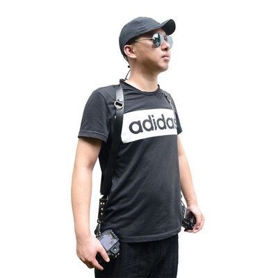 

KYOTSU Jingsheng camera shoulder double shoulder strap handmade leather SLR micro single black
