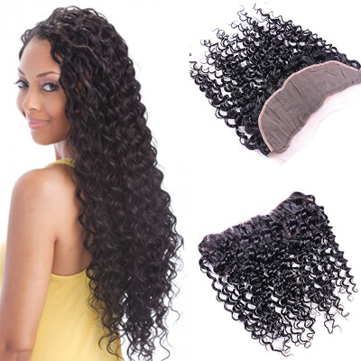 

Unprocessed 7A Peruvian Hair 3 Bundles With Lace Frontal Deep Wave Hair Wet And Wavy Hair Extension Mink Hair Excellent Quality