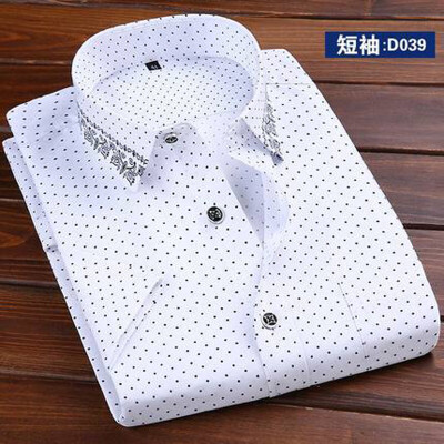 

Casual Men Shirt Fashion Short Sleeve Stitching Color Spring Summer Slim