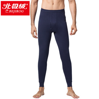 

Arctic velvet men&39s Qiuku men&39s single cotton thin section slim leggings youth cotton wool trousers cotton base rendering warm pants dark blue water gray no Ming towel 175