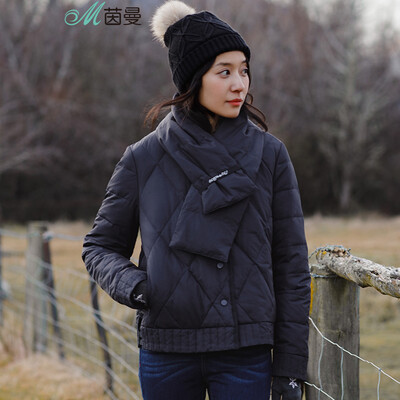 

Yan Man INMAN 2017 winter new net color wild cold&warm short paragraph duck down jacket female 1874122011 treasure blue