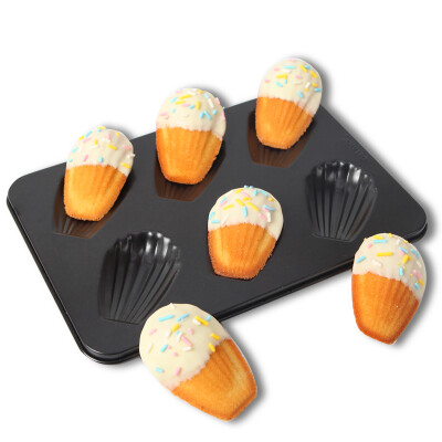 

【Jingdong Supermarket】 Cooking Chef CHEF MADE Baking Mold 6-cup Maxlin Shell Cake Non-stick Baking Oven Black WK9028