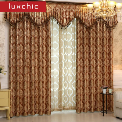 

1 PC European Gloden Royal Luxury Curtains for Bedroom Window Curtains for Living Room Elegant Blinds Drapes Lace Curtains