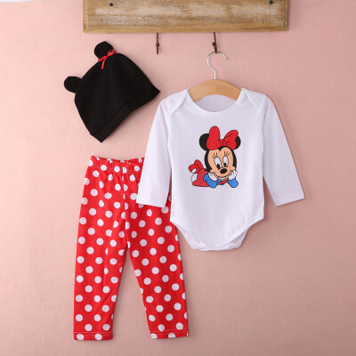 

3pcs Baby Boy Girls Kids Romper Bodysuit Jumpsuit Cap Top+Pants+Hat Clothing Set