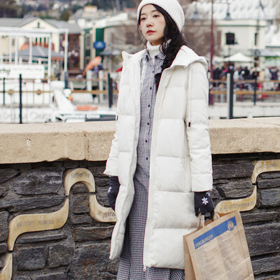 

Yan Man INMAN 2017 autumn&winter new hooded collar collar loose loose long paragraph warm down jacket female 1873121523 white XL