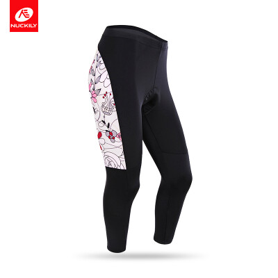 

NUCKILY Women's Bicycle Wear Sunflower Print Foam Padded Cycling Tights For Spring/Autumn