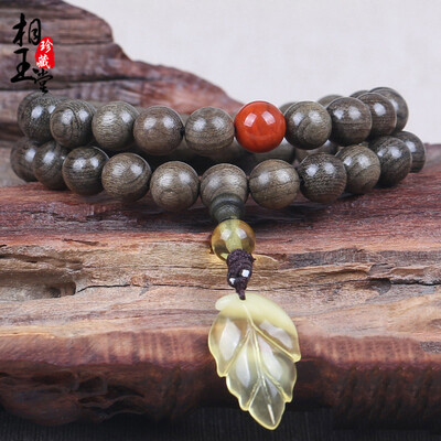 

Phase Yutang Gloomy woodGold silkGreen materialMulti-turn bracelet Couple modelsfolk-customAccessories bracelet Ebony old hands h