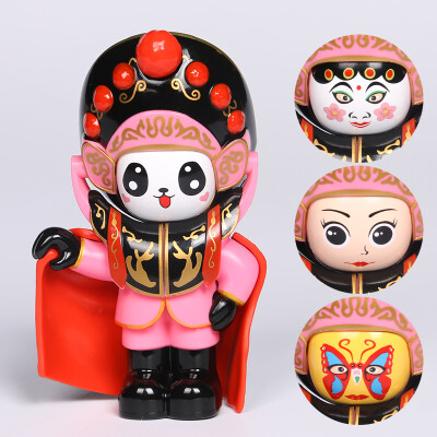 

Weilong creative birthday gift girl Sichuan opera face doll doll ornaments Chinese characteristics abroad gifts to send foreigners to friends pink