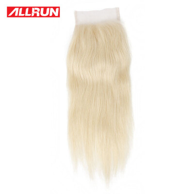 

613 Blonde Virgin Hair Straight Closure 44 Lace Size With Baby Hair Blonde Brazilian Hair Closure Human Hair Closure