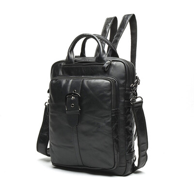 

DALFR Genuine Leather Shoulder Bags 17 Inch Fashion Backpacks Men Cowhide Luxury Travel Bag Men Bags Designer