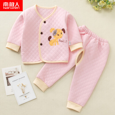 

Antarctic children&39s underwear boys&girls baby cotton autumn clothes pants long-sleeved pajamas baby warm underwear suit puppy pink section 80