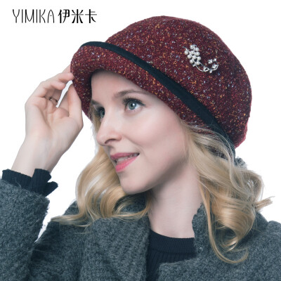 

Yimika hat female elegant knitted hat warm winter blended fashion hat