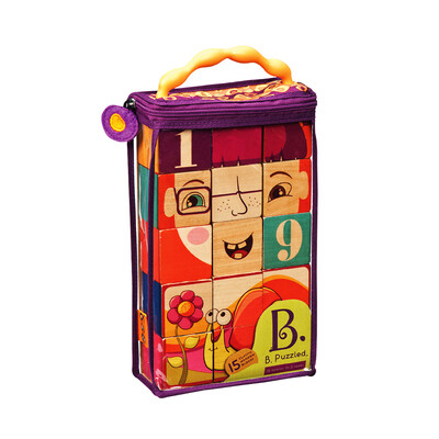 

BToys Boley wooden cognitive blocks 15 pieces of painted puzzle blocks puzzle enlightenment 18 months BX1317Z