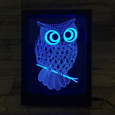

LED Table Lamp 3D Acrylic Dimming Desk Lamp Creative novelty Table Light owl stereo bedside lamp