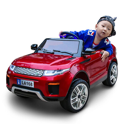 

Laughing doll four-wheeled electric children stroller with remote control can take people car toy car paint red LA168