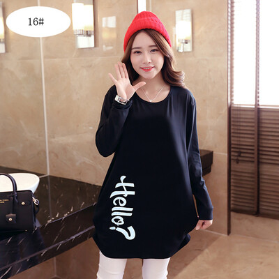 

Women Fashion Long Sleeves T Shirts Printing Loose Bottoming Tops