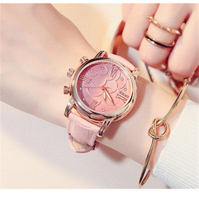 

GUOU Women Delicate Gold Quartz Watch Leather Strap Wrist Watch Ladies Elegant Dress Watch
