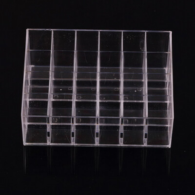 

24 Trapezoid Clear Makeup Display Lipstick Stand Case Cosmetic Organizer Case