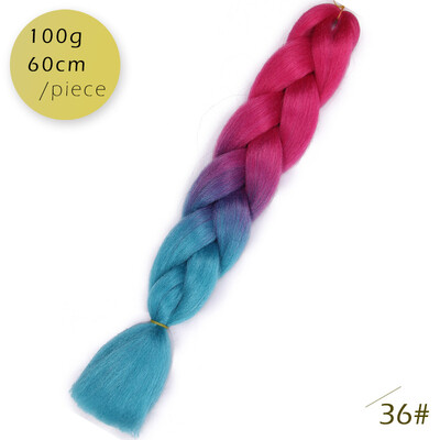 

AISI HAIR 100g / pcs 24inch Kanekalon гигантский косы Волосыломбер Две тонныЦветные синтетические волосы для кукол Вязание крю