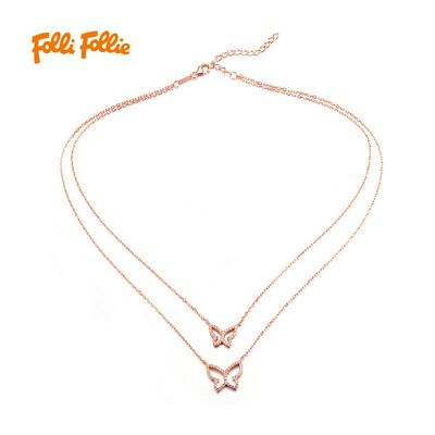 

Г-жа Folli Follie Folli Follie серии SILVER BUTTERFLY розового золота бабочки ожерелье 3N16S038RC
