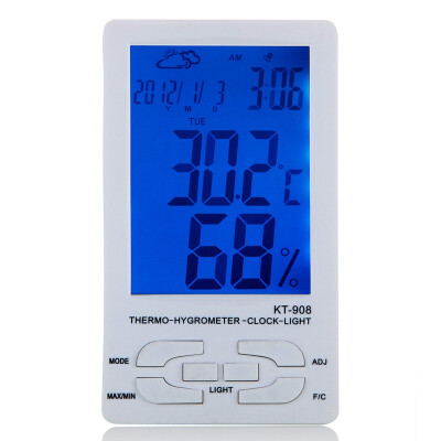 

Yuhuaze electronic hygrometer thermometer large screen with clock date memory function