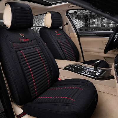 

Purple wind chimes four seasons universal car seat cushion imitation linen full surrounded by four seasons pad car seat cushion magotan Bora sylphy langyi hafu emperor BMW Audi A09 mysterious black regular version