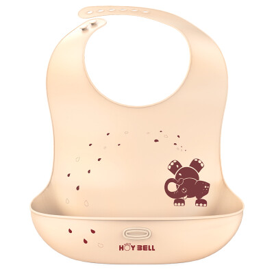 

HOY BELL baby bib childrens rice pocket waterproof silicone bib baby eating saliva pocket red thick section