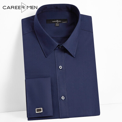 

CareerMen Men's Regular Fit Non Iron Spread Collar Plain Graceful French Cuff Long Sleeve Dress Shirt