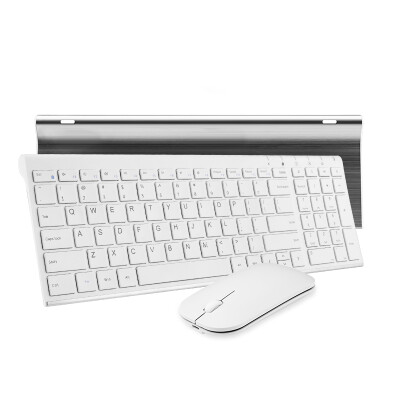 

Air World BOW HW193D Metal Mute Charging Wireless Keyboard Mouse Set Universal Office Game Wireless Keyboard Set White