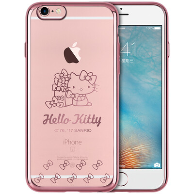 

Hello Kitty Apple 6 6s mobile phone shell iPhone6 ​​ 6s cartoon protective shell plating transparent shatter-resistant shell 47-inch butterfly control