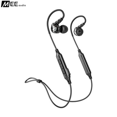 

MEELECTRONICS X6 running sports wireless Bluetooth headset dual-ear in-line wired with wheat waterproof support Apple Andrews mobile phone through black