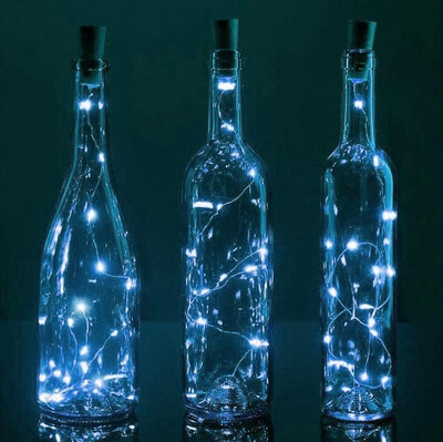 

20-LEDмедный провод лампа строка с бутылки пробкиfor стекло самолета бутылки фея валентина свадьба украшения строка огни