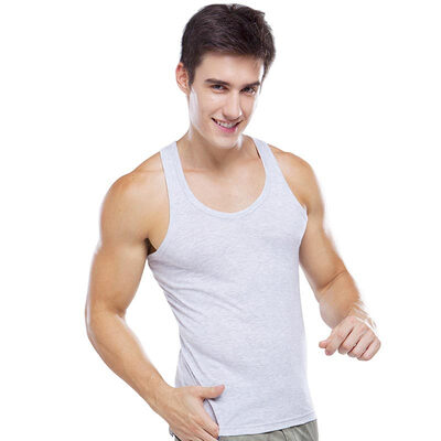 

Nanjiren Men Thread Breathable Bottoming Shirt Sports Cotton Tank Top