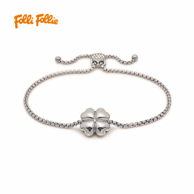 

Folli Follie Ms. Fuli Fu Li Additional H4H (pearls) Series Silver Clover Bracelet 3B17F016C