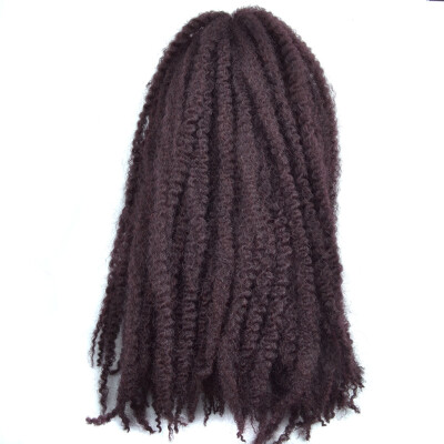 

18 Afro Marley Braids Hair Crochet Braids Hair Curl Crochet Synthetic Braiding Hair 100gPiece Brown Black Purple Color