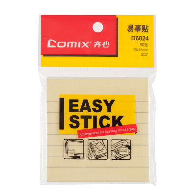 

Coix 24 80x76mm lined post-it notes note paper note book easy to post D6024 yellow