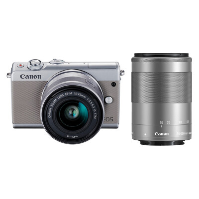 

Canon EOS M100 Micro Single Head Double Ender Gray (EF- 15-45mm) & (EF- 55-200mm