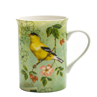 

A Ting Ceramic Coffee Mug Porcelain Milk Cup 11 oz Postcard Bird