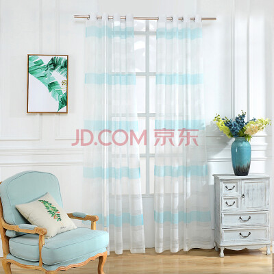 

Sky Blue горизонтальные полосатые занавески для гостиной Window Sheer Curtains для спальни Современные занавески для детей Striped Tulle