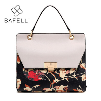 

BAFELLI split leather large capacity shoulder bag chinese style luxury handbag hot sale Beige bolsa feminina women messenger bag