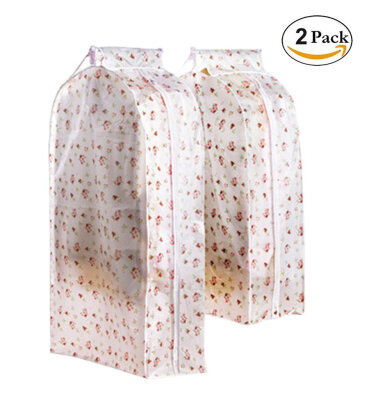 

2 Pack Large and Small Cute See-through Travel Garment Suit Clothes Covers Bags