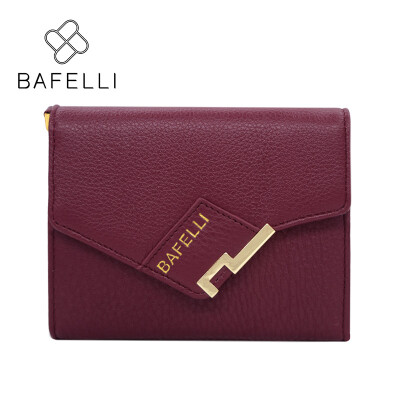 

BAFELLI 2017 Autumn and winter Genuine Leather short wallet new simple women wallets business hasp famous brands women wallet