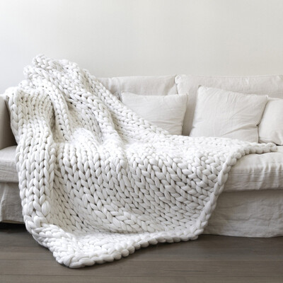 

Home Living Bedroom Keep Warm Knitted Blankets Woolen 130 x 170cm B131