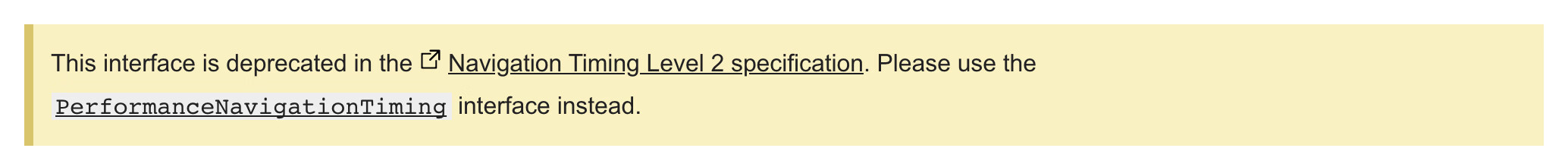 PerformanceTiming 和 PerformanceNavigation 被弃用