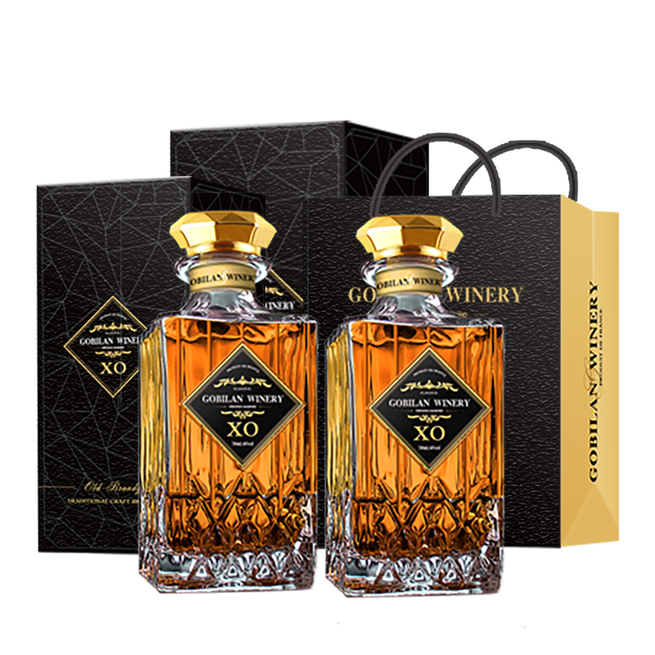 歌雅伦酒庄xo白兰地洋酒40度配礼盒礼赠首选 尊钻xo 700mL 2瓶